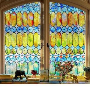 3D Stained Glass Thick Vinyl Extra Large Window privacy film